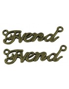 Подвеска металлическая Friend 35*10 мм. Цвет бронза