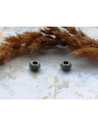 Бусины Pandora Style металлические с голубыми стразами